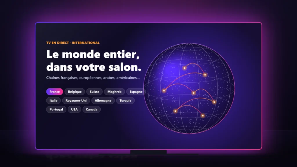 Abonnement IPTV chaînes internationales : France, Belgique, Maghreb, Espagne, USA sur Smart TV